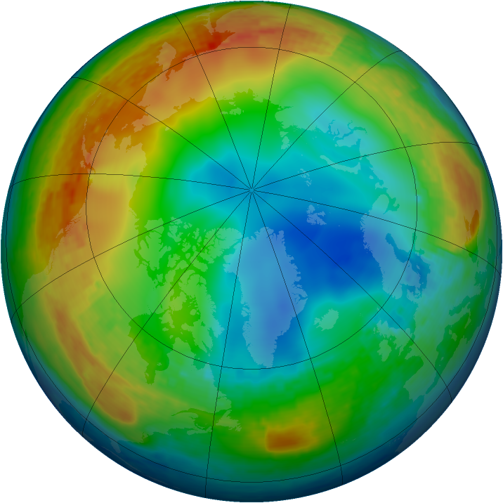 Arctic ozone map for 25 December 2002